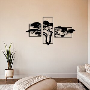 3-panel Tree of Life Metal Wall Art, Modern Home Decor - Etsy