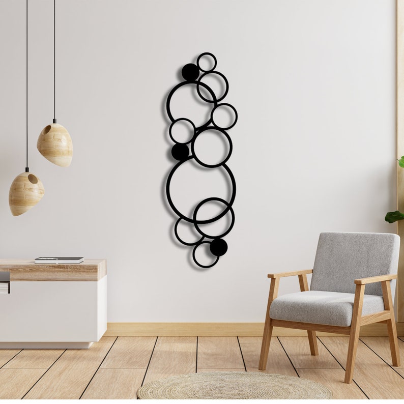 Circles Metal Wall Art, Modern Geometric Decor - Etsy