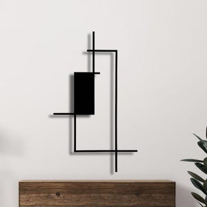 TRIDENT 2 Modern Metal Wall Art, Metal Wall Decor, Modern Home Decor, Vertical Black Geometric Wall Art, Abstract Unique Wall Decor