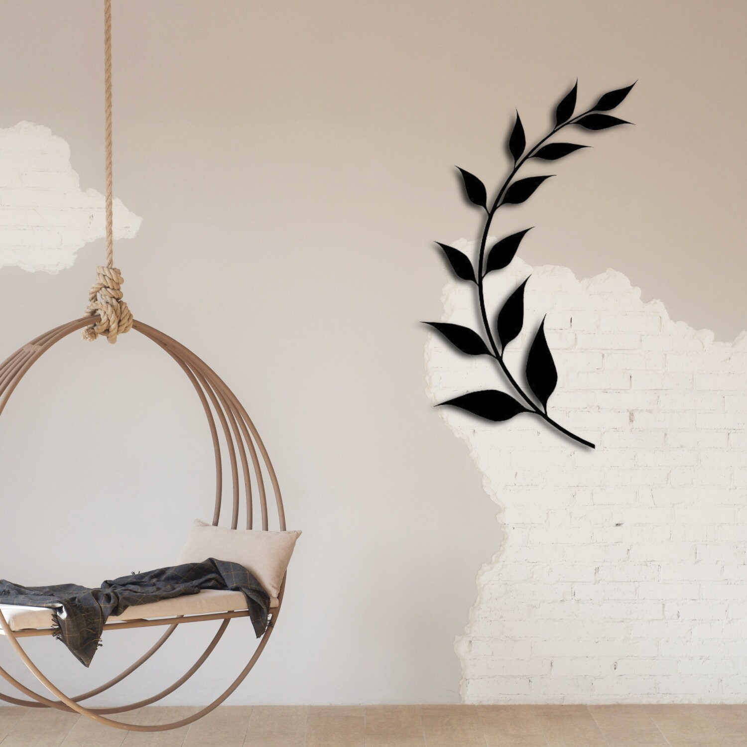 Leaf Wall Decor, Leaf Metal Wall Art, Living Room Wall Art, Minimalist ... - Metal Leaf Wall Decor For Living Room