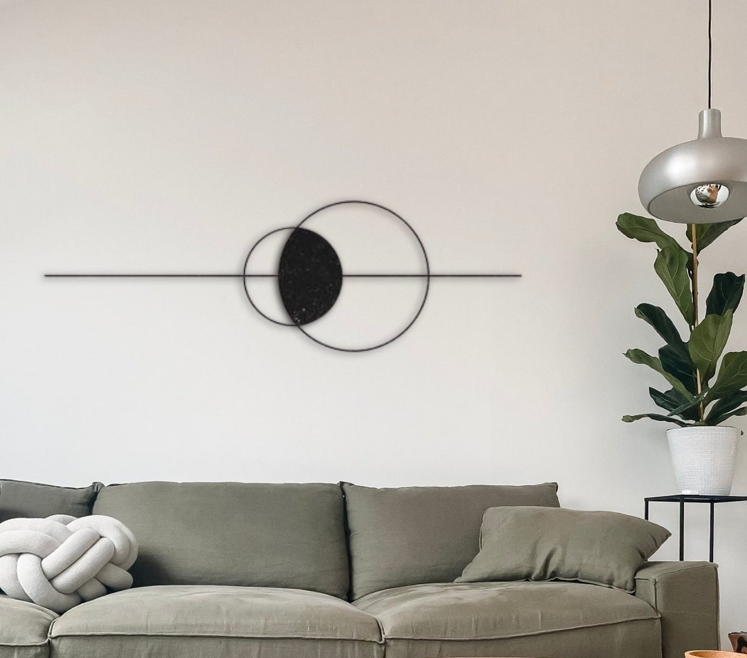 Modern Black Metal Wall Art, Decorative Wall Art, Circular Wall Art