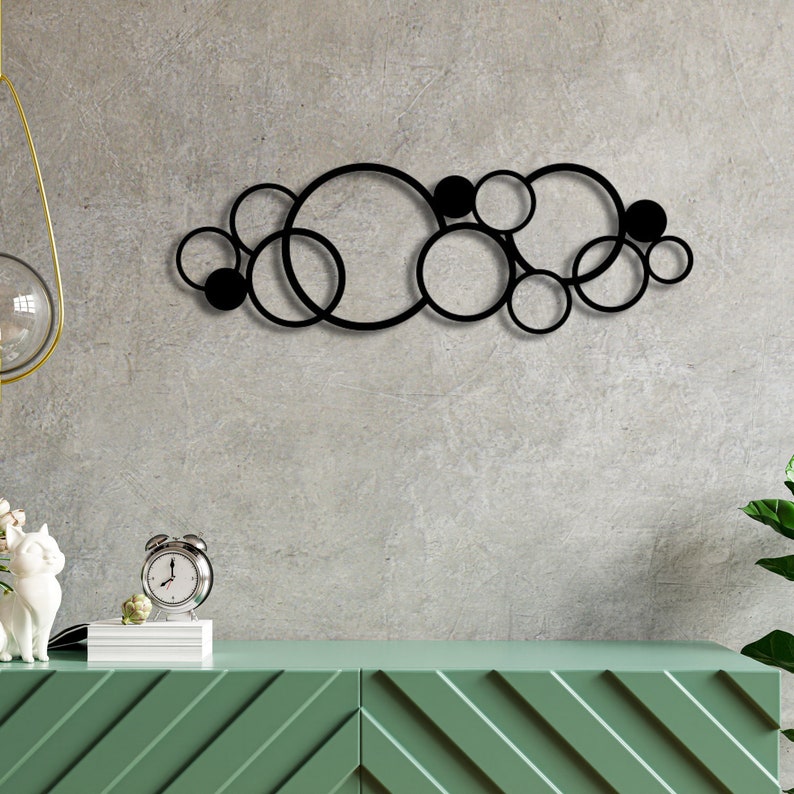 Circles Metal Wall Art, Modern Geometric Decor - Etsy