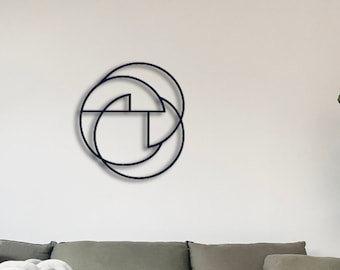 Minimalist Circles Metal Wall Art: 3D Shadow Decor