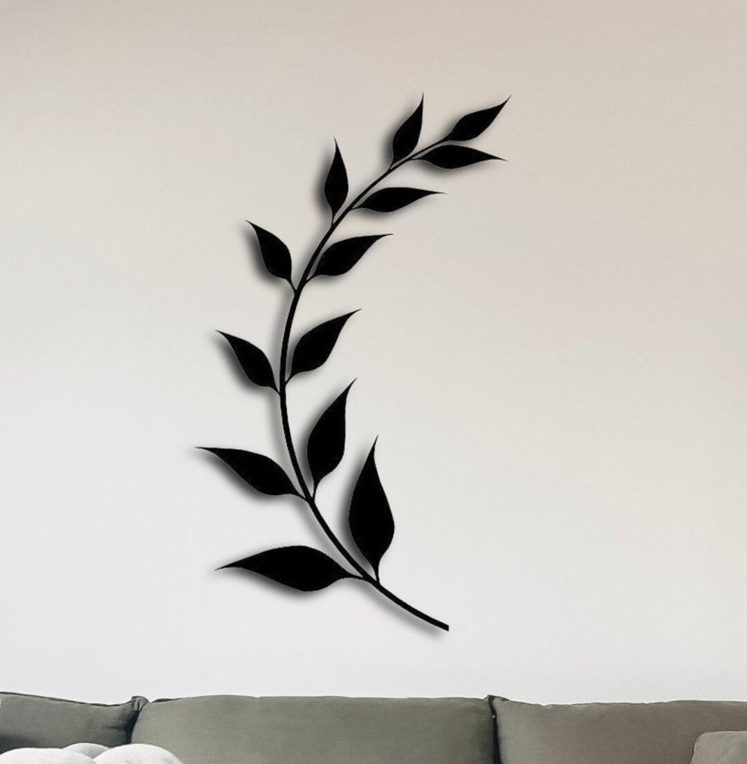 Leaf Wall Decor, Leaf Metal Wall Art, Living Room Wall Art, Minimalist ...