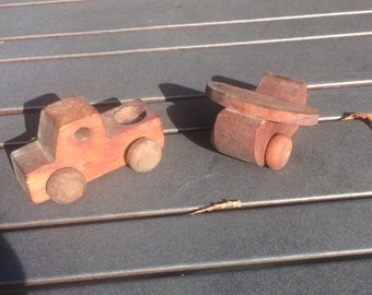 Vintage Wooden Toy  Truck and Airplane