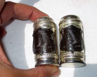 Vintage Silver Native American Jaobs Ladder Salt and Pepper Shakers