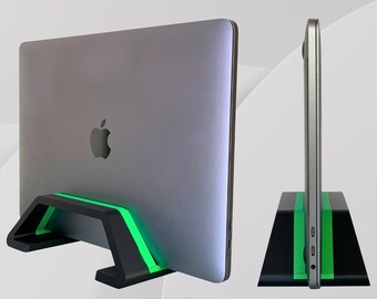 Customizable 3D Printed Vertical Laptop Stand with Interchangeable Inserts – Secure Fit for Any Laptop