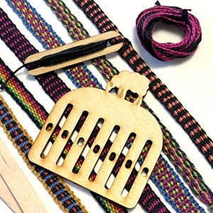 Rigid Heddle Bracelet Loom, Mini Weaving Loom, Beginner Weaving Kit, Band Weaving, Woven Bracelet Craft Kit image 2