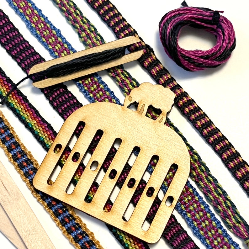 Rigid Heddle Bracelet Loom, Mini Weaving Loom, Beginner Weaving Kit, Band Weaving, Woven Bracelet Craft Kit image 2