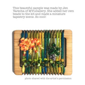 Mini Weaving Loom Kit, Makes 2, Miniature Craft Kit, Tiny Weaving Loom, Ornament Craft Kit, DIY Weaving Loom image 5