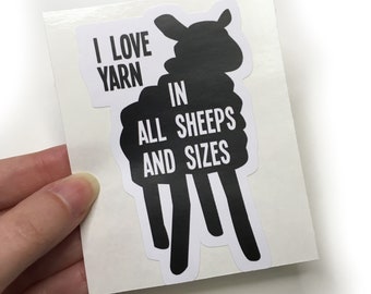 Removable Vinyl Sticker, Knitting Pun, Knitters Love Sheep, Sheep Sticker, Knitting Bumper Sticker