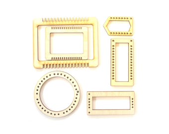 Weaving Rebel Loom Pack, Birch Plywood Weaving Looms, Sampler Kit Pack