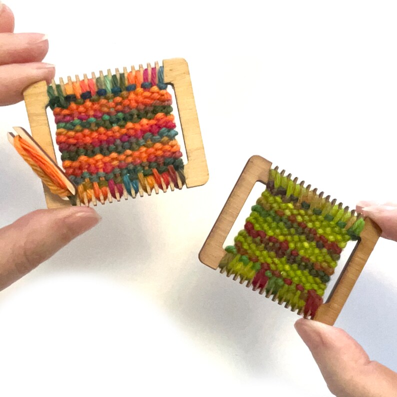Mini Weaving Loom Kit, Makes 2, Miniature Craft Kit, Tiny Weaving Loom, Ornament Craft Kit, DIY Weaving Loom image 3