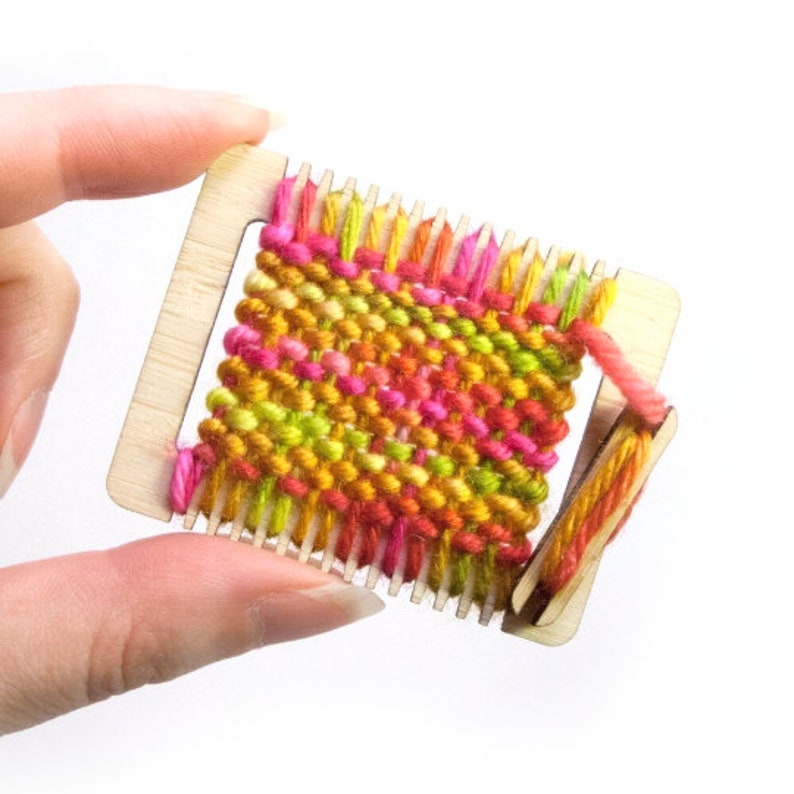 Miniature Loom Kit Mini Weaving Ornament or Jewelry image 0