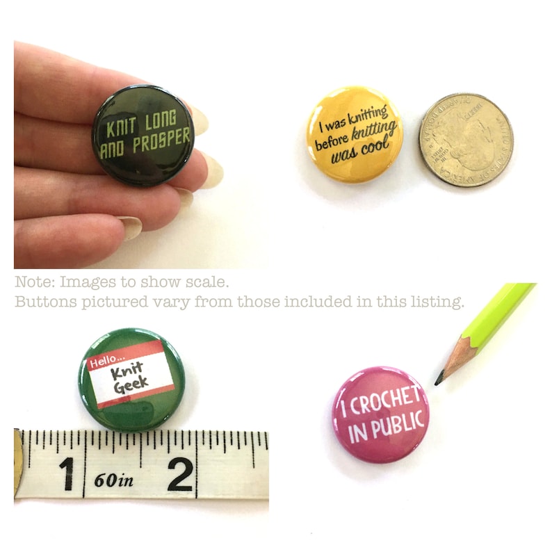 1 inch Pin Back Buttons Gift for Knitter Set of 4 Yarn Hoarder Knitting Pins Knitting Puns