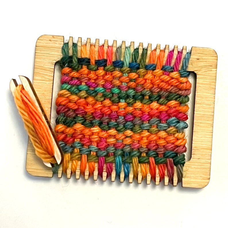Mini Weaving Loom Kit, Makes 2, Miniature Craft Kit, Tiny Weaving Loom, Ornament Craft Kit, DIY Weaving Loom image 4