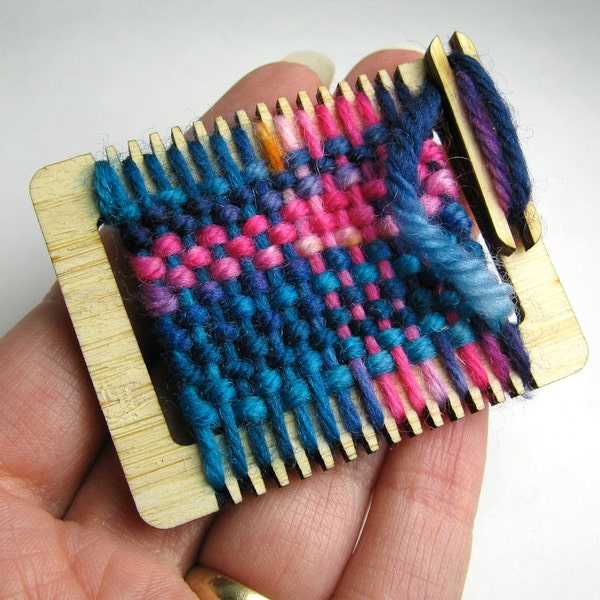 Tiny Weaving Loom Ornament - Sno-cone