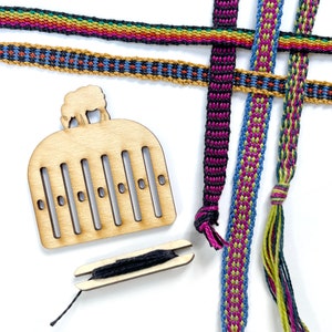 Rigid Heddle Bracelet Loom, Mini Weaving Loom, Beginner Weaving Kit, Band Weaving, Woven Bracelet Craft Kit