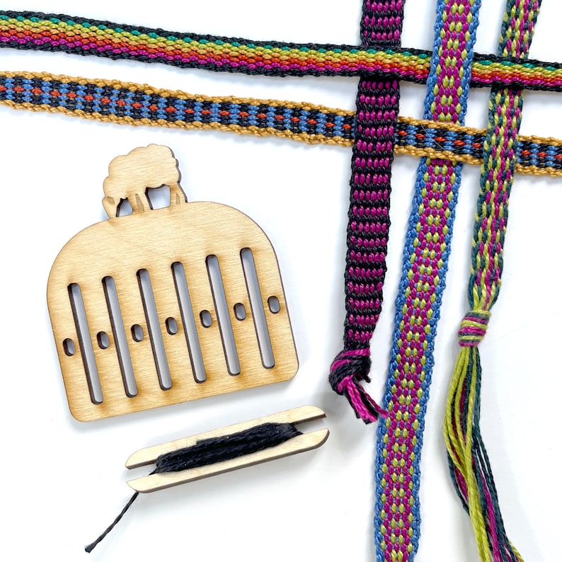 Rigid Heddle Bracelet Loom, Mini Weaving Loom, Beginner Weaving Kit, Band Weaving, Woven Bracelet Craft Kit image 1