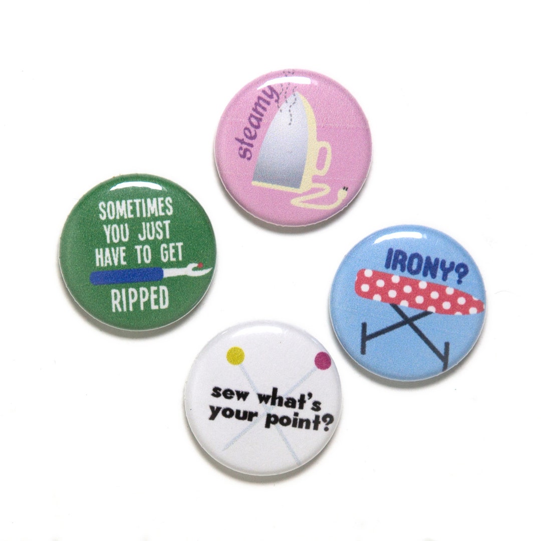 Sewing Pin Set 1 Inch Pin Back Buttons Gift for Quilter Etsy