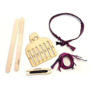 Rigid Heddle Bracelet Loom, Mini Weaving Loom, Beginner Weaving Kit, Band Weaving, Woven Bracelet Craft Kit image 3