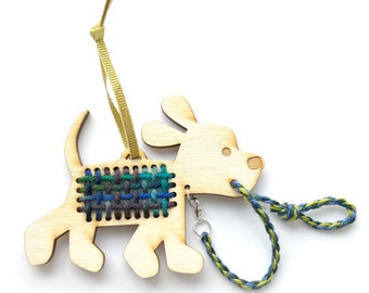 Puppy in a Sweater Woven Ornament Kit, Dog Ornament, DIY Craft Kit, Walk the Dog, New Puppy, Weaving Loom