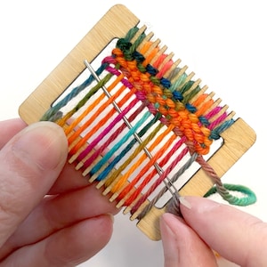 Mini Weaving Loom Kit, Makes 2, Miniature Craft Kit, Tiny Weaving Loom, Ornament Craft Kit, DIY Weaving Loom image 2