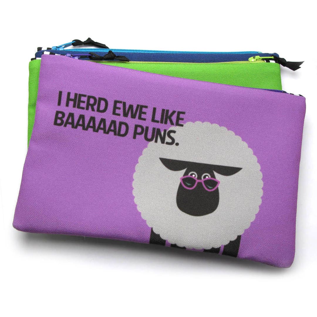 Knitting Notions Bag, Sheep Knitting Pun, Craft Storage Bag, Crochet