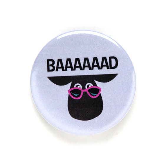 Bad Sheep Pin Back Button 2.25 Inch Sheep Badge Knitting | Etsy