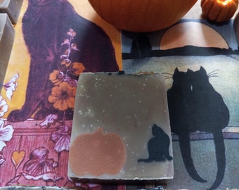 Black Cat Soap Harvest Cat Soap with activated charcoal and purple clay