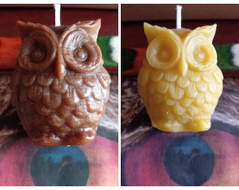 Naturally Colored Beeswax Owl Candle
