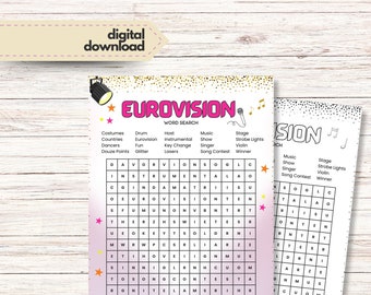 Eurosion Wortsuchlauf, Euromission Puzzle, Instant Download