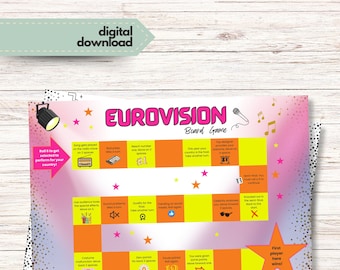 Eurovision Themed Printable Game, Instant Download