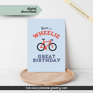 Wheelie Great Bike Greetings Card, ideal für den Vatertag oder besondere Anlässe, Instant Download
