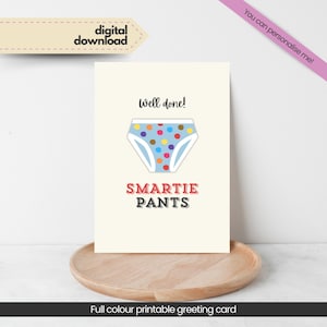 Biglietto di auguri stampabile Smartie Pants - Download immediato