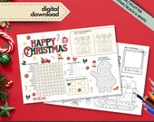 Festive Kids Holiday Activity Mat, Digital Print, Christmas Activity Placemat