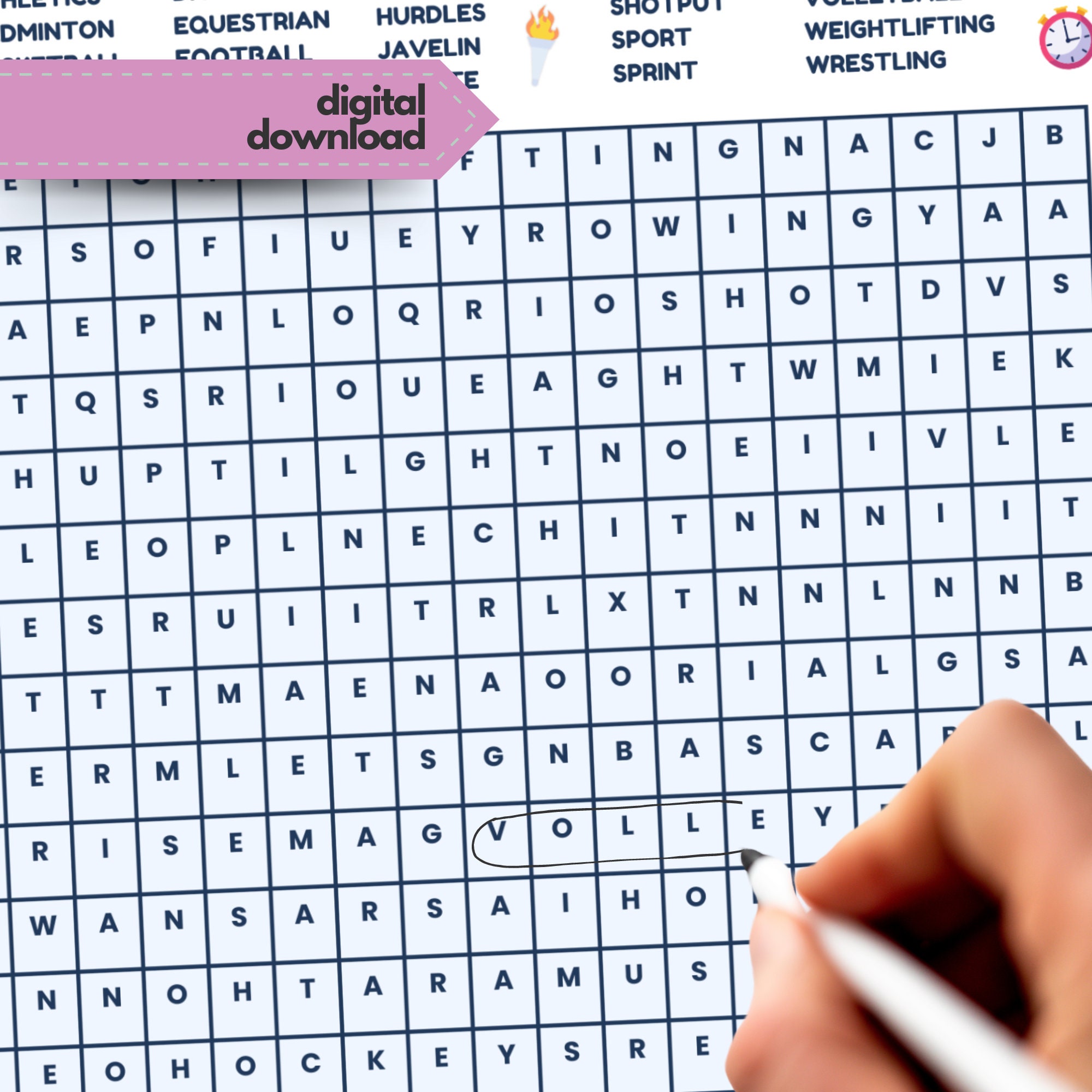 Printable Summer Sports Word Search Instant Download PDF - Etsy