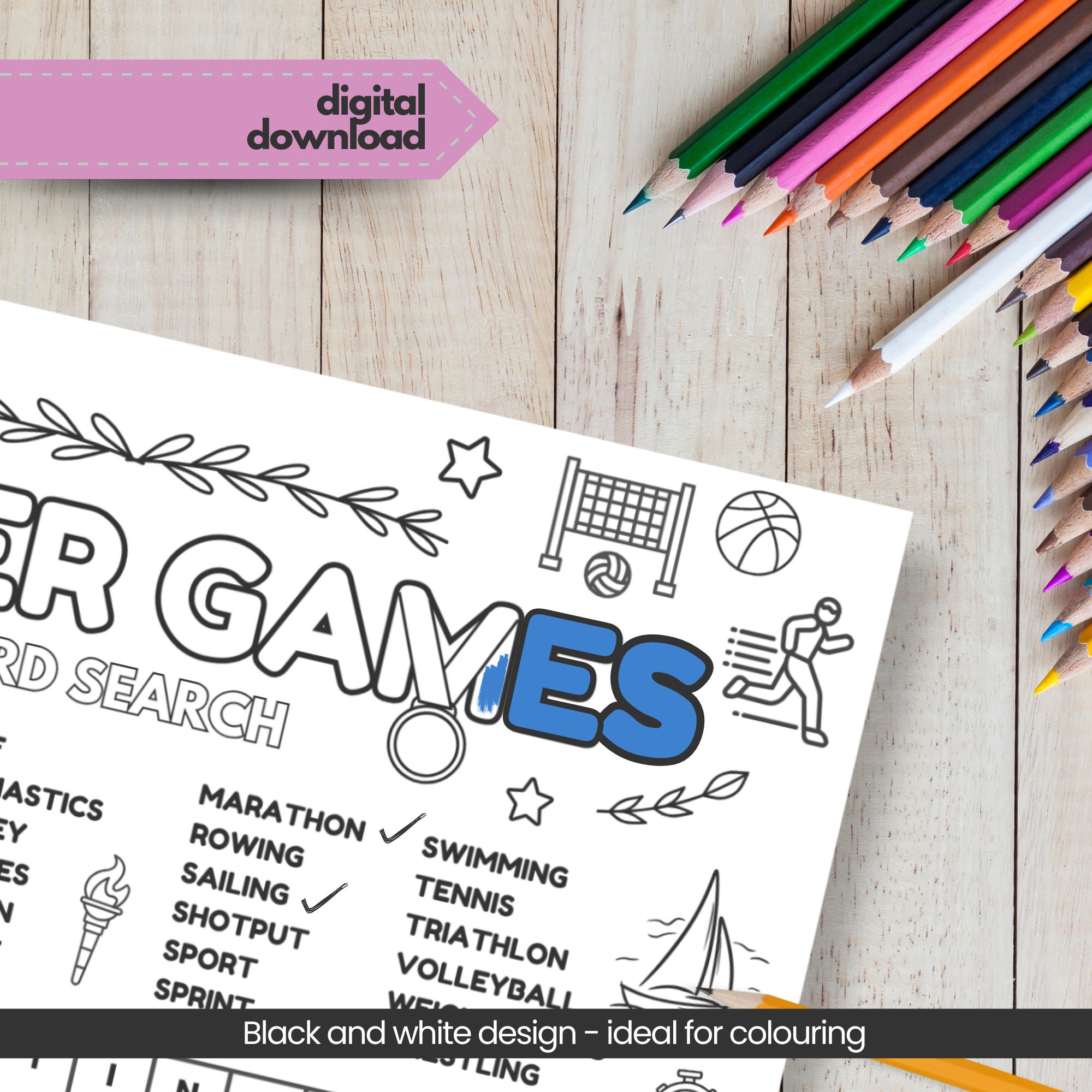 Printable Summer Sports Word Search Instant Download PDF - Etsy