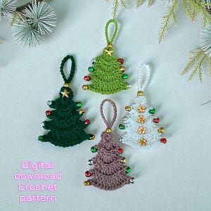 Fidget kerstboom haakpatroon, sleutelhangerornament, gemakkelijk vakantie DIY-cadeau, minivakantiedecoratie, gehaakte slinger friemelen pdf