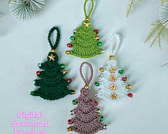 Fidget Christmas Tree Crochet Pattern, Keychain Ornament, Easy Holiday DIY Gift, Mini Holidays Decoration, Crochet Garland Fidgeting PDF