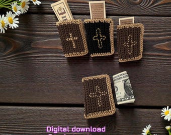 Small Bible small book Crochet Pattern Digital Download Crochet Book mini Bible Crochet Pattern Crochet Bible Pattern Offering pouch