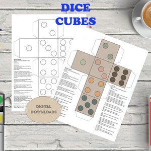 3D Educational Printable coloring Dice Cube Classroom Activities & Learning Games Learning Tool INSTANT DOWNLOAD Kids Lesson Homeschool