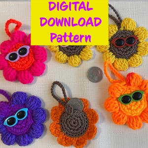 Crochet Sunflower Münzenhalter Muster | Hübsches Blumen Beutel Muster Einfacher Amigurumi Blumenmünzenhalter DIY Häkelgeschenkidee für Blumenliebhaber