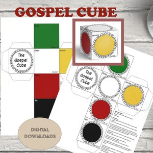 Wortloser Evangeliumswürfel zum Ausdrucken SOFORTIGER DOWNLOAD Wortloser Buchwürfel zum Ausdrucken Homeschool Sonntagsschule Christliche Kinder