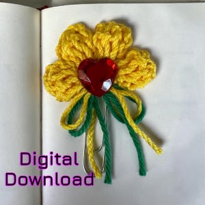 Crochet Flower Paper Clip Pattern | Random Acts of Kindness Printable Card | Beginner Friendly Crochet PDF | Handmade Gift Idea
