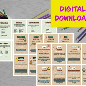 Books of the Bible summary cards Digital Download Cards Bible Book Summary Bible Study Homeschool Sunday school church printable activity