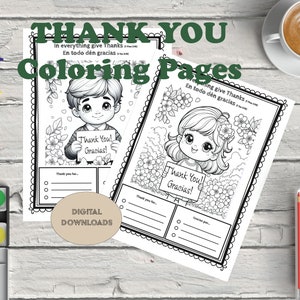Danke Gracias SOFORTIGER DOWNLOAD Kinder Bibellektion Malseiten Englisch Spanisch Homeschool Klassenzimmer Bibel Christian Kinderaktivitäten