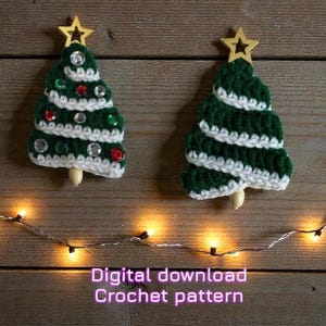 Mini Christmas Tree Crochet Pattern • Tiny Holiday Tree on Cocktail Stick • Ornament, Winter Village Decor, Gift Topper • Easy PDF Pattern