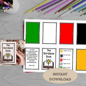 Petit livre d'évangile sans mots, outil d'évangélisation imprimable TÉLÉCHARGEMENT IMMÉDIAT Livre sans mots à imprimer pour l'école à la maison, l'école du dimanche
