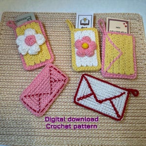 Mini pouch envelope Crochet with plastic canvas Pattern Digital Download Crochet envelope Pattern Crochet pocket Pattern Offering pouch